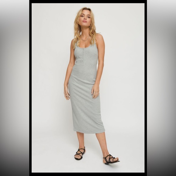 Dynamite Rae Ribbed Henley Tank Bodycon Dress - Picture 1 of 8